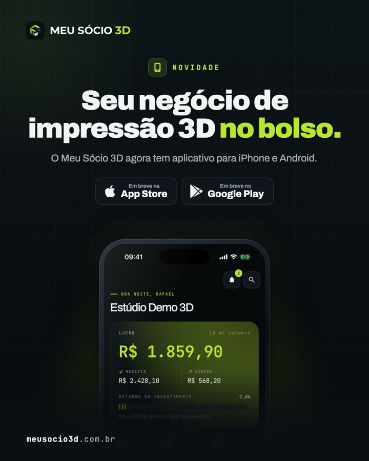 Seu negócio de impressão 3D agora cabe no bolso.