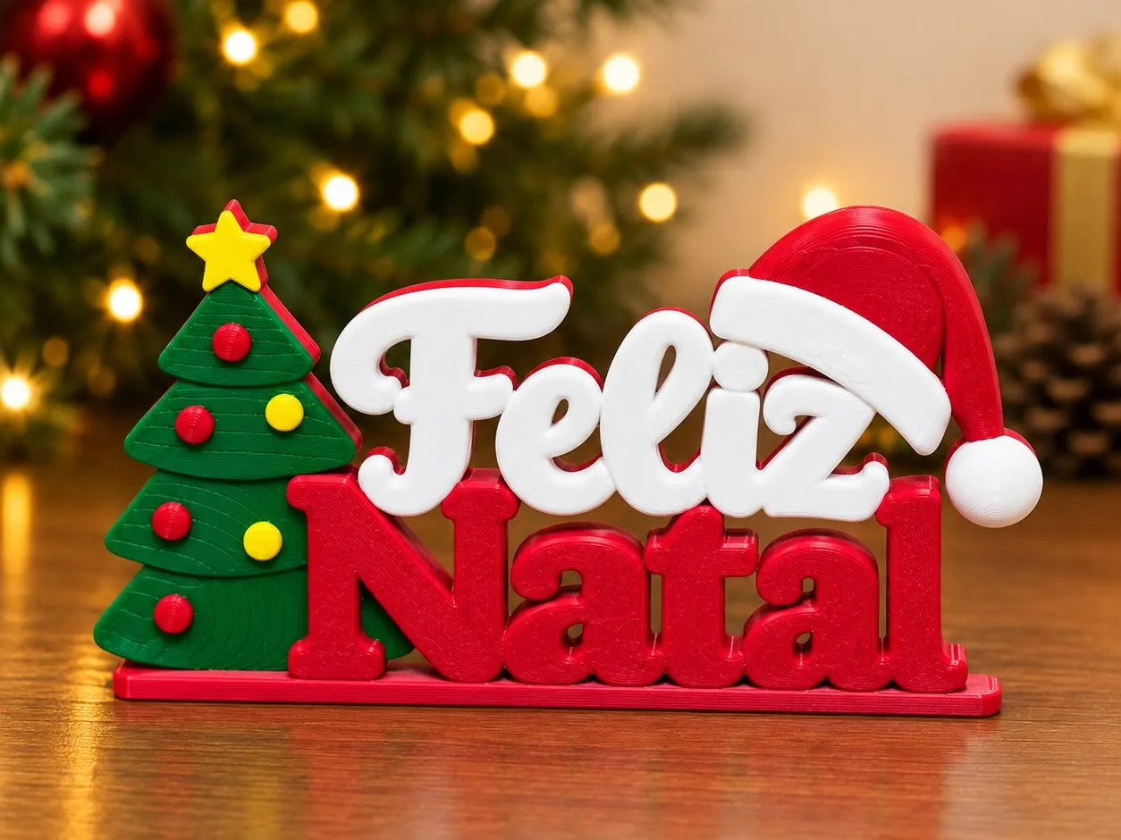 Plaquinha Feliz natal gorro